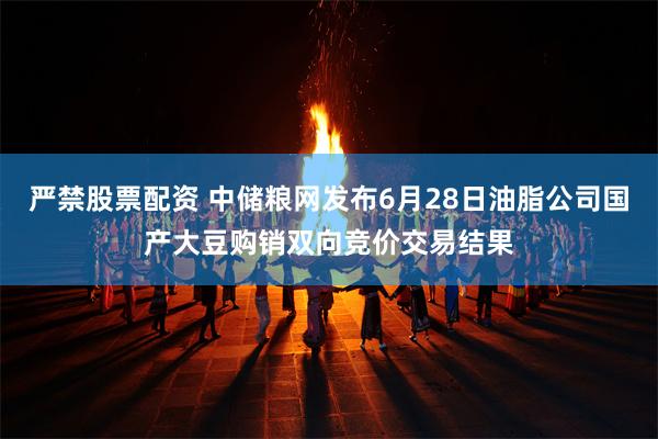 严禁股票配资 中储粮网发布6月28日油脂公司国产大豆购销双向竞价交易结果