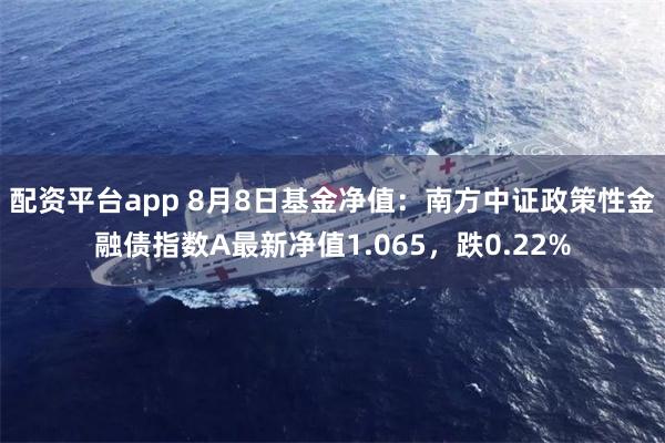 配资平台app 8月8日基金净值：南方中证政策性金融债指数A最新净值1.065，跌0.22%