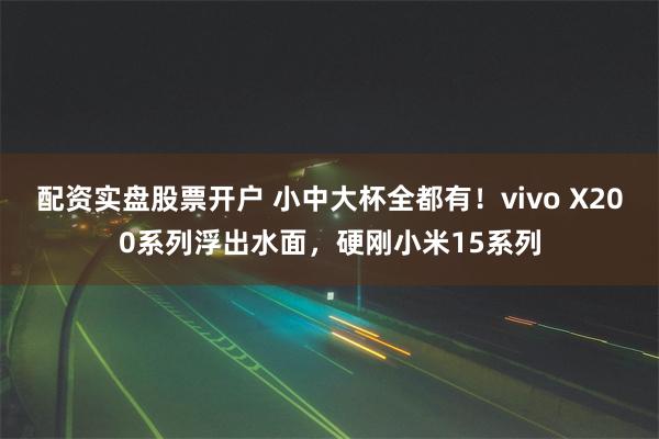 配资实盘股票开户 小中大杯全都有！vivo X200系列浮出水面，硬刚小米15系列