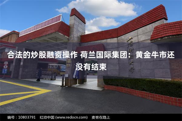 合法的炒股融资操作 荷兰国际集团：黄金牛市还没有结束