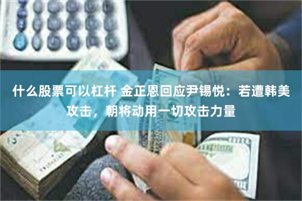 什么股票可以杠杆 金正恩回应尹锡悦：若遭韩美攻击，朝将动用一切攻击力量