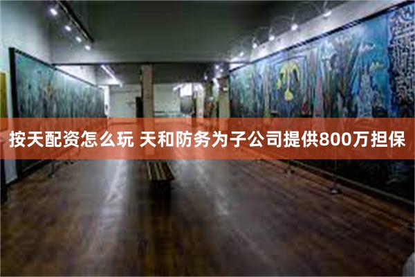 按天配资怎么玩 天和防务为子公司提供800万担保